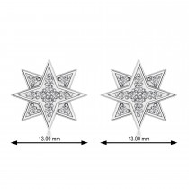 Galaxy Starburst Diamond Accented Stud Earrings 14k White Gold (0.31ct)