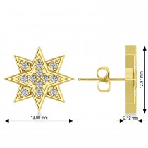 Galaxy Starburst Diamond Accented Stud Earrings 14k Yellow Gold (0.31ct)