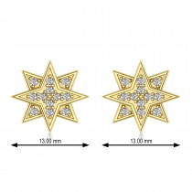 Galaxy Starburst Diamond Accented Stud Earrings 14k Yellow Gold (0.31ct)