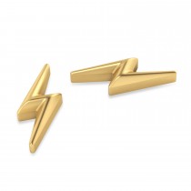 Lightning Bolt Earrings 14k Yellow Gold