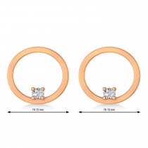 Floating Diamond Hoop Earrings 14k Rose Gold (0.20 ctw)