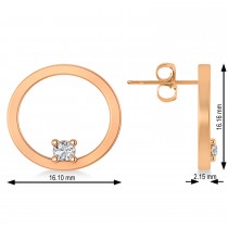 Floating Diamond Hoop Earrings 14k Rose Gold (0.20 ctw)