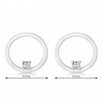 Floating Diamond Hoop Earrings 14k White Gold (0.20 ctw)