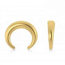 Crescent Moon Horn Earrings 14k Yellow Gold