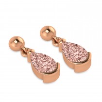 Morganite Dangling Pear Earrings 14k Rose Gold (2.00ct)