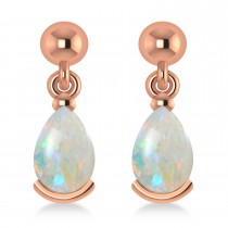 Opal Dangling Pear Earrings 14k Rose Gold (2.00ct)