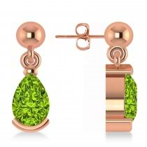 Peridot Dangling Pear Earrings 14k Rose Gold (2.00ct)