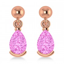 Pink Sapphire Dangling Pear Earrings 14k Rose Gold (2.00ct)