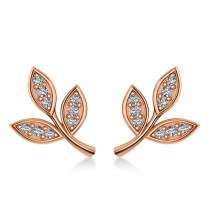 Diamond 3-Petal Leaf Earrings 14k Rose Gold (0.21ct)