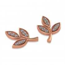 Diamond 3-Petal Leaf Earrings 14k Rose Gold (0.21ct)