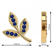 Blue Sapphire 3-Petal Leaf Earrings 14k Yellow Gold (0.21ct)