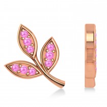 Pink Sapphire 3-Petal Leaf Earrings 14k Rose Gold (0.21ct)