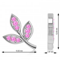 Pink Sapphire 3-Petal Leaf Earrings 14k White Gold (0.21ct)