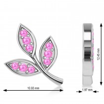 Pink Sapphire 3-Petal Leaf Earrings 14k White Gold (0.21ct)