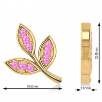 Pink Sapphire 3-Petal Leaf Earrings 14k Yellow Gold (0.21ct)