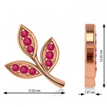 Ruby 3-Petal Leaf Earrings 14k Rose Gold (0.21ct)