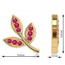 Ruby 3-Petal Leaf Earrings 14k Yellow Gold (0.21ct)