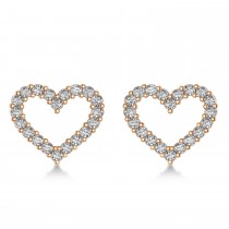 Diamond Open Heart Earrings 14k Rose Gold (0.60ct)