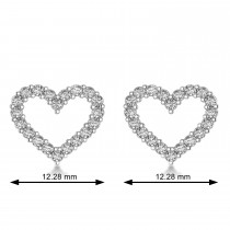 Diamond Open Heart Earrings 14k White Gold (0.60ct)