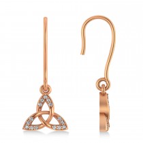 Diamond Celtic Knot Dangle Earrings 14k Rose Gold (0.15ct)