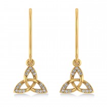 Diamond Celtic Knot Dangle Earrings 14k Yellow Gold (0.15ct)