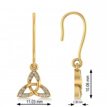 Diamond Celtic Knot Dangle Earrings 14k Yellow Gold (0.15ct)