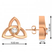 Diamond Celtic Knot Stud Earrings 14k Rose Gold (0.10ct)
