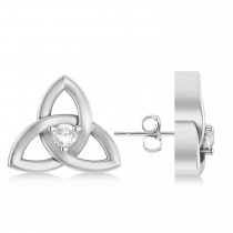 Diamond Celtic Knot Stud Earrings 14k White Gold (0.10ct)