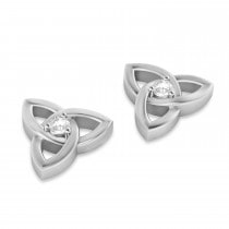 Diamond Celtic Knot Stud Earrings 14k White Gold (0.10ct)