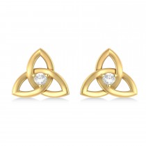 Diamond Celtic Knot Stud Earrings 14k Yellow Gold (0.10ct)