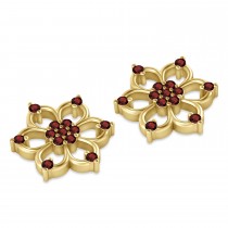 Garnet Six-Petal Flower Earrings 14k Yellow Gold (0.26ct)