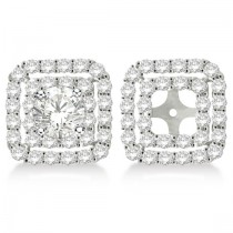 Pave-Set Square Diamond Earring Jackets in 14k White Gold (1.05ct)