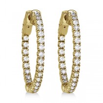 Prong-Set Lab Grown Diamond Hoop Earrings in 14k Yellow Gold (1.00ct)
