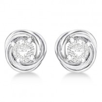 Diamond Love Knot Stud Earrings 14k White Gold (0.50ct)
