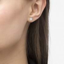 Diamond Love Knot Stud Earrings 14k White Gold (0.50ct)