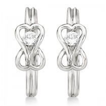 Diamond Love Knot Hoop Earrings in 14k White Gold (0.25ct)