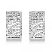 Zig Zag Diamond Huggie Earrings 14k White Gold (0.30ct)