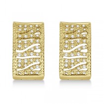 Zig Zag Diamond Huggie Earrings 14k Yellow Gold (0.30ct)
