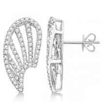 Angel Wings Diamond Earrings in 14K White Gold (0.90ct)