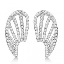 Angel Wings Diamond Earrings in 14K White Gold (0.90ct)