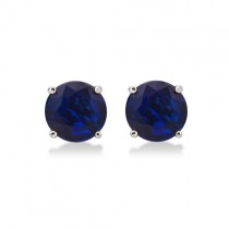 Round Bow Exotic Kyanite Stud Earrings 14k White Gold (2.10ct)