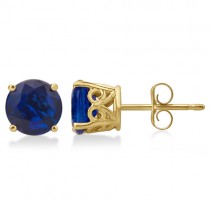 Round Bow Exotic Kyanite Stud Earrings 14k Yellow Gold (2.10ct)