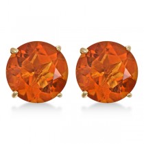 Round Cut Madeira Citrine Stud Earrings in 14k Yellow Gold (5.50ct)