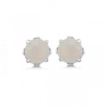 Opal Stud Earrings Sterling Silver Prong Set (0.60ct)