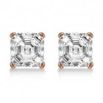 1.50ct. Asscher-Cut Lab Diamond Stud Earrings 14kt Rose Gold (SI1, G-H)