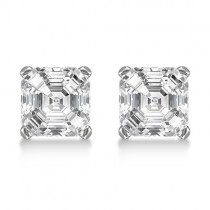 1.50ct. Asscher-Cut Lab Diamond Stud Earrings 14kt White Gold (F-G, VS1)