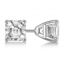 1.00ctw Asscher-Cut Diamond Stud Earrings in Platinum (G-H, VS2-SI1)