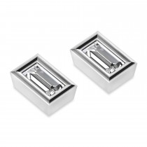 1.00ct Baguette-Cut Diamond Stud Earrings 18kt White Gold (G-H, VS2-SI1)