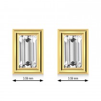 1.00ct Baguette-Cut Diamond Stud Earrings 18kt Yellow Gold (G-H, VS2-SI1)