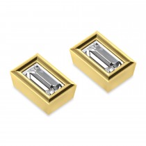 1.00ct Baguette-Cut Lab Diamond Stud Earrings 14kt Yellow Gold (F-G, VS1)